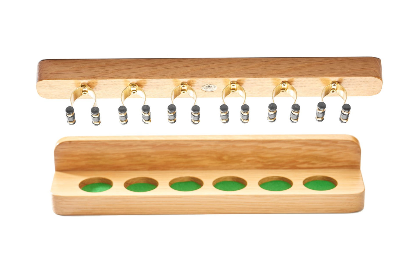 Oak - Hardwood Six Clip Cue Racks