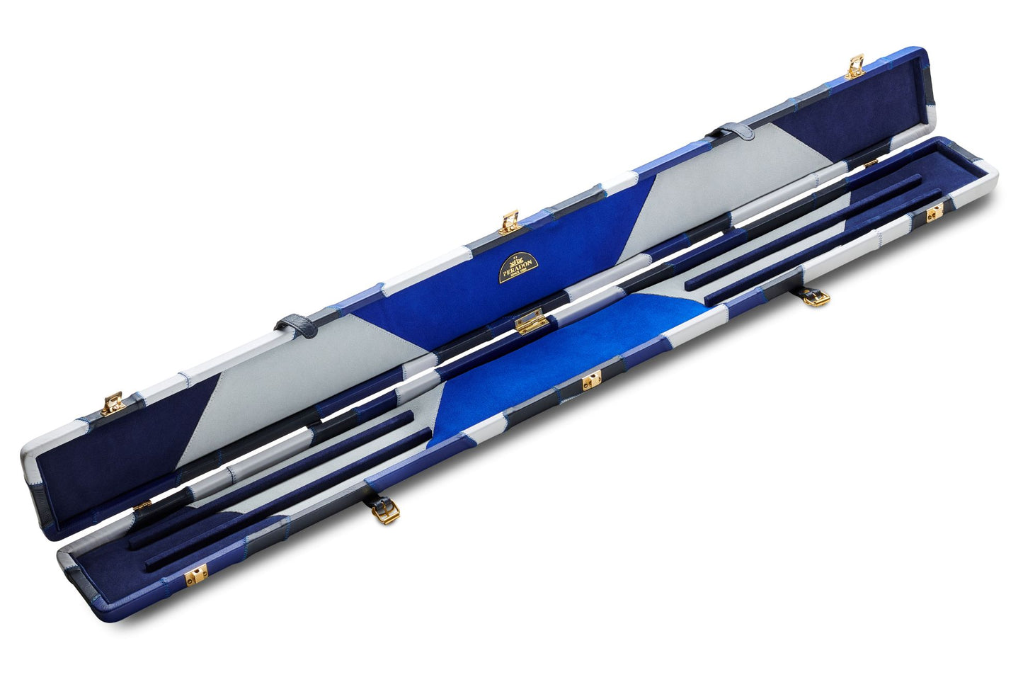 Blue Camo - Genuine Leather Case for 3/4 Jointed Cue & Extension