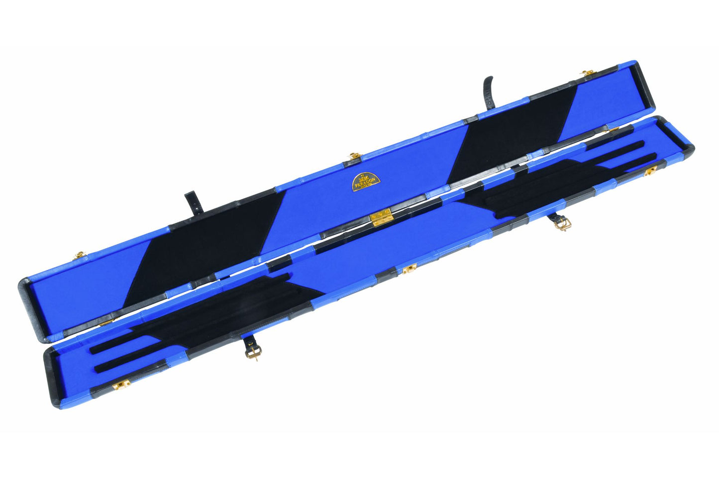 Black & Blue Patchwork - Genuine Leather Case for 3/4 Jointed Cue & Extension