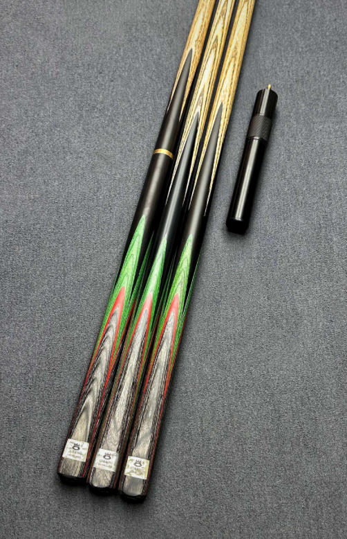 Omin 3/4 Cue & Case Set “Green & Red Splices