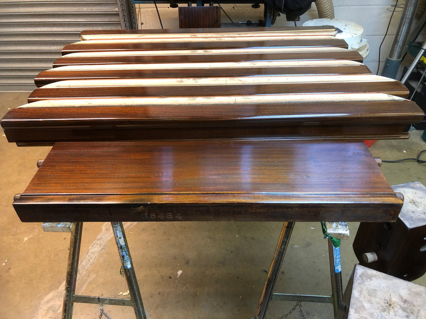 Antique Mahogany Turned Leg 8ft x 4ft Snooker Table