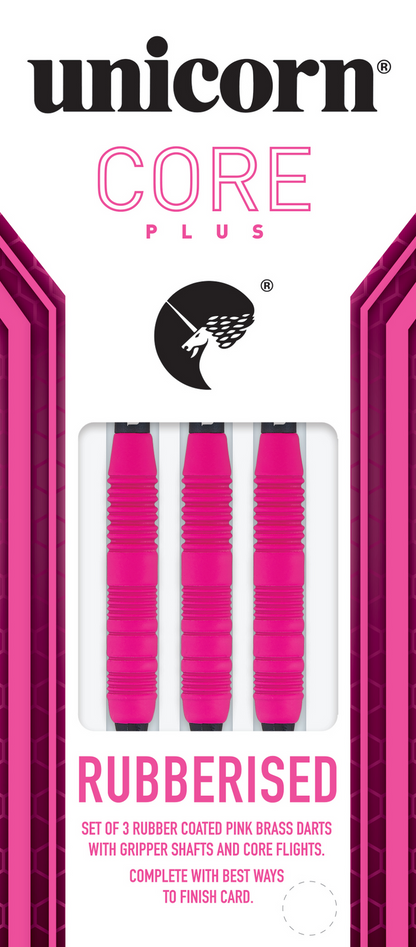 Unicorn – Core Plus Pink – Rubberised Steel Tip Darts
