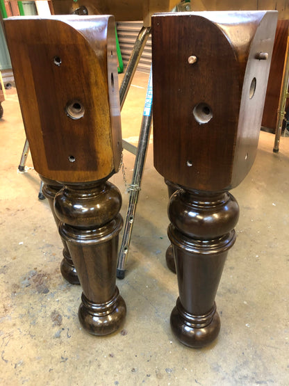 Antique Mahogany Turned Leg 8ft x 4ft Snooker Table