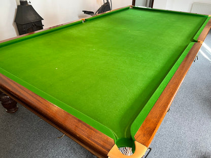 Antique Mahogany Turned Leg Full Size Snooker Table
