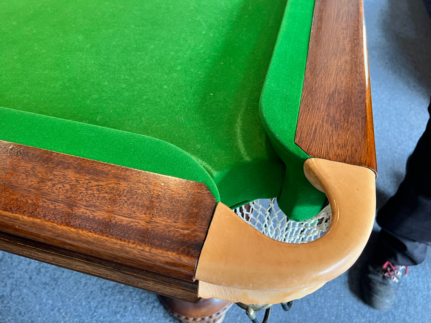 Antique Mahogany Turned Leg Full Size Snooker Table