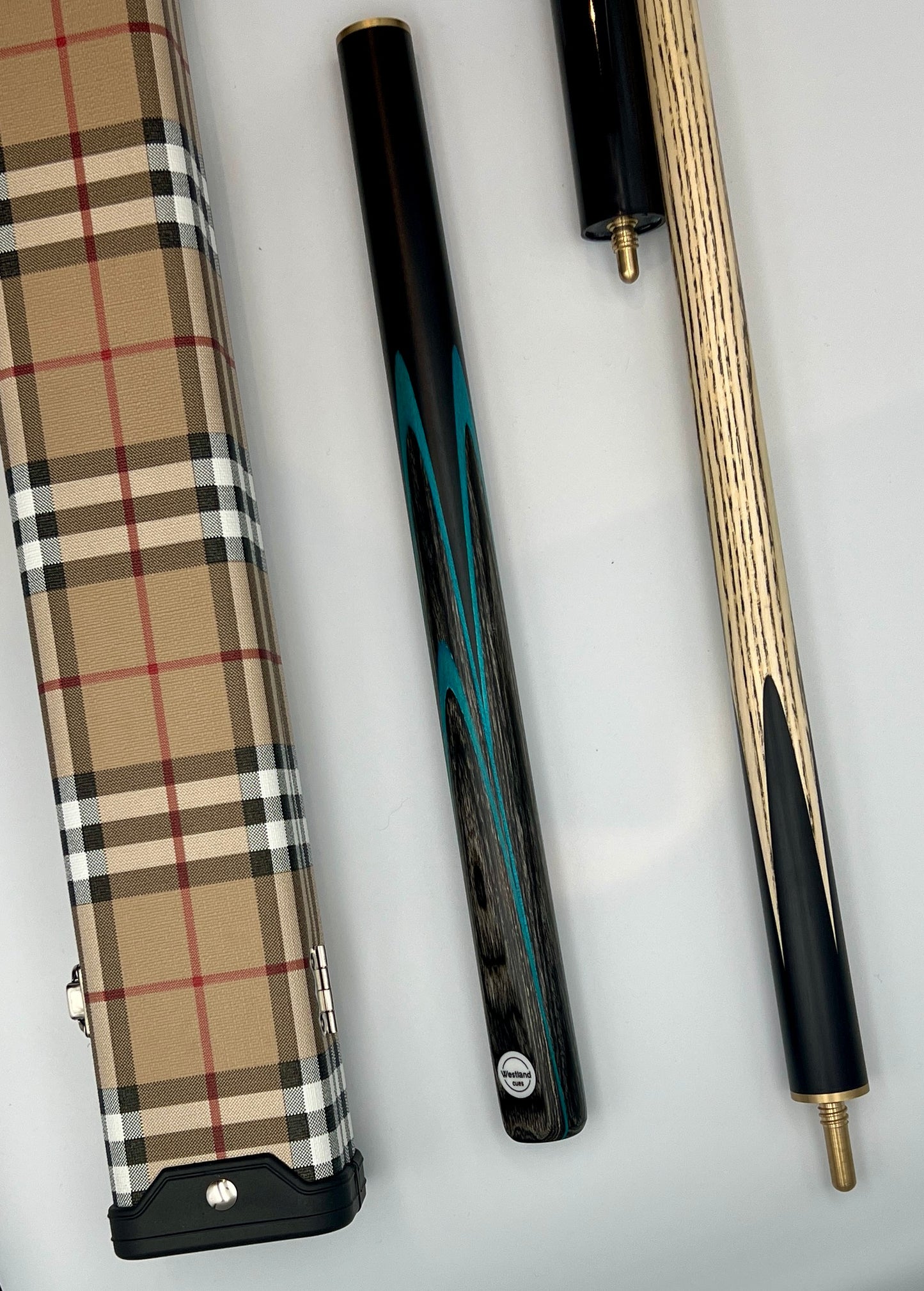 Westland 3/4 Cue & Case Set “Blue – Grey Veneer”