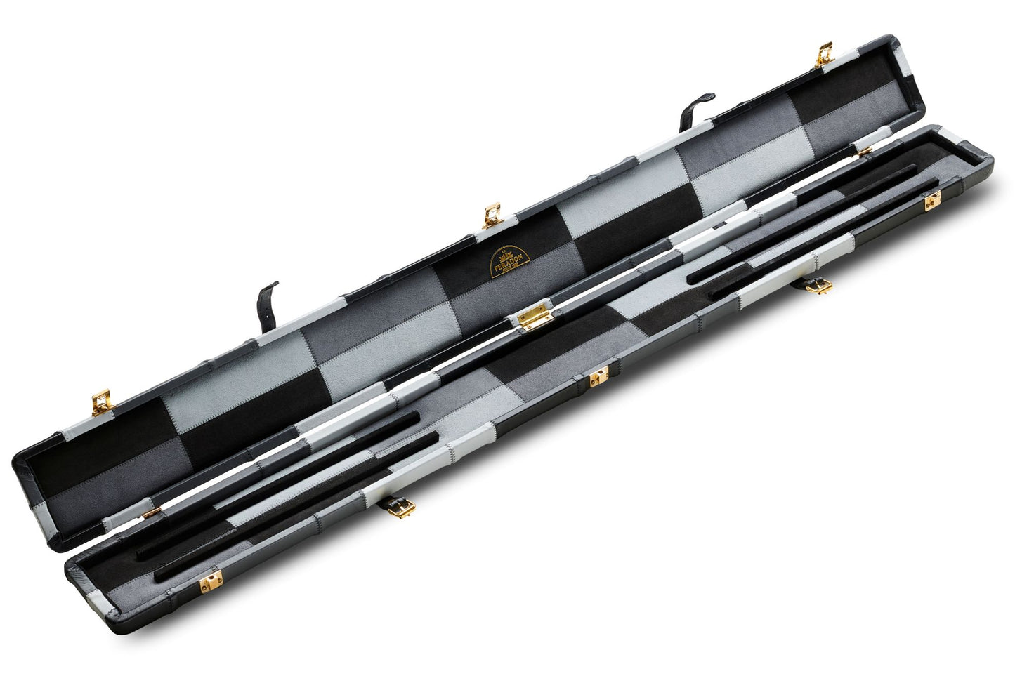 Black & Grey Block - Genuine Leather Case for 3/4 Jointed Cue & Extension