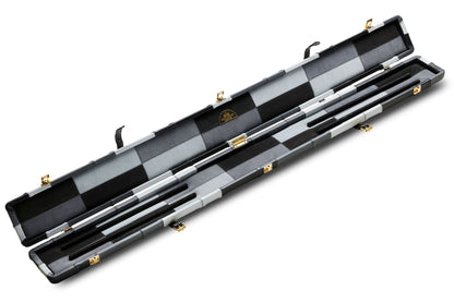 Black & Grey Block - Genuine Leather Case for 3/4 Jointed Cue & Extension