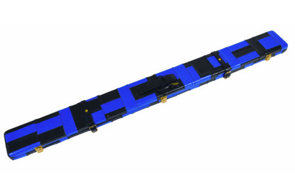 Black & Blue Patchwork - Genuine Leather Case for 3/4 Jointed Cue & Extension