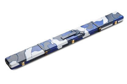 Burgundy & Grey Block - Genuine Leather Case for 3/4 Jointed Cue & Extension