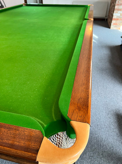 Antique Mahogany Turned Leg Full Size Snooker Table