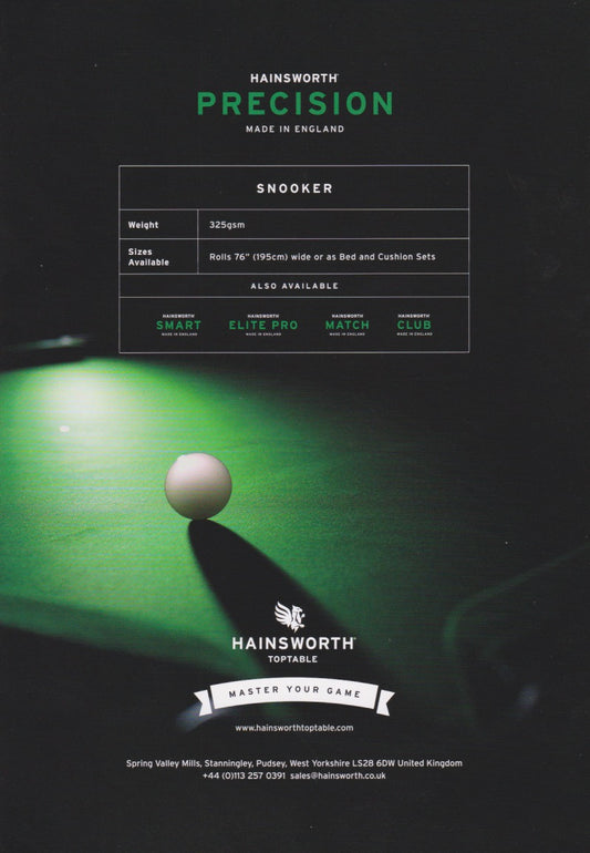 Hainsworths Precision 7ft Pool Table Cloth Packs - Non Conformance Packs