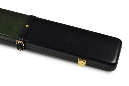 Green & Black - Genuine Leather Case for 3/4 Jointed Cue & Extension