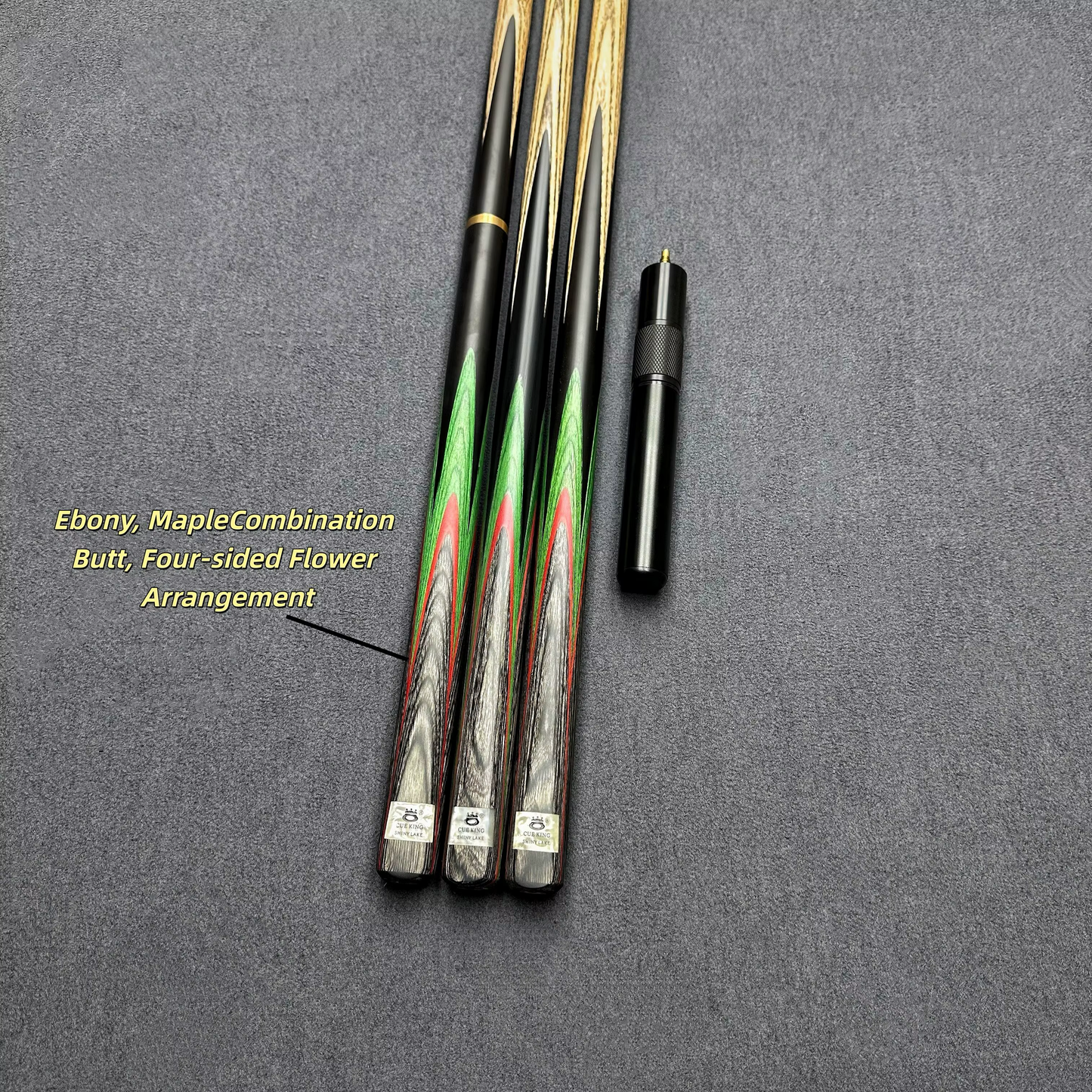 Omin 3/4 Cue & Case Set “Green & Red Splices
