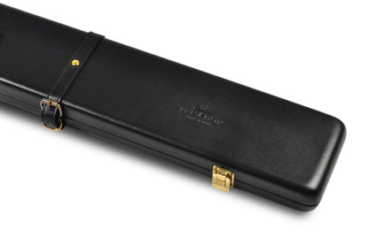Plain Black - Genuine Leather Case for 3/4 Jointed Cue &amp; Extension