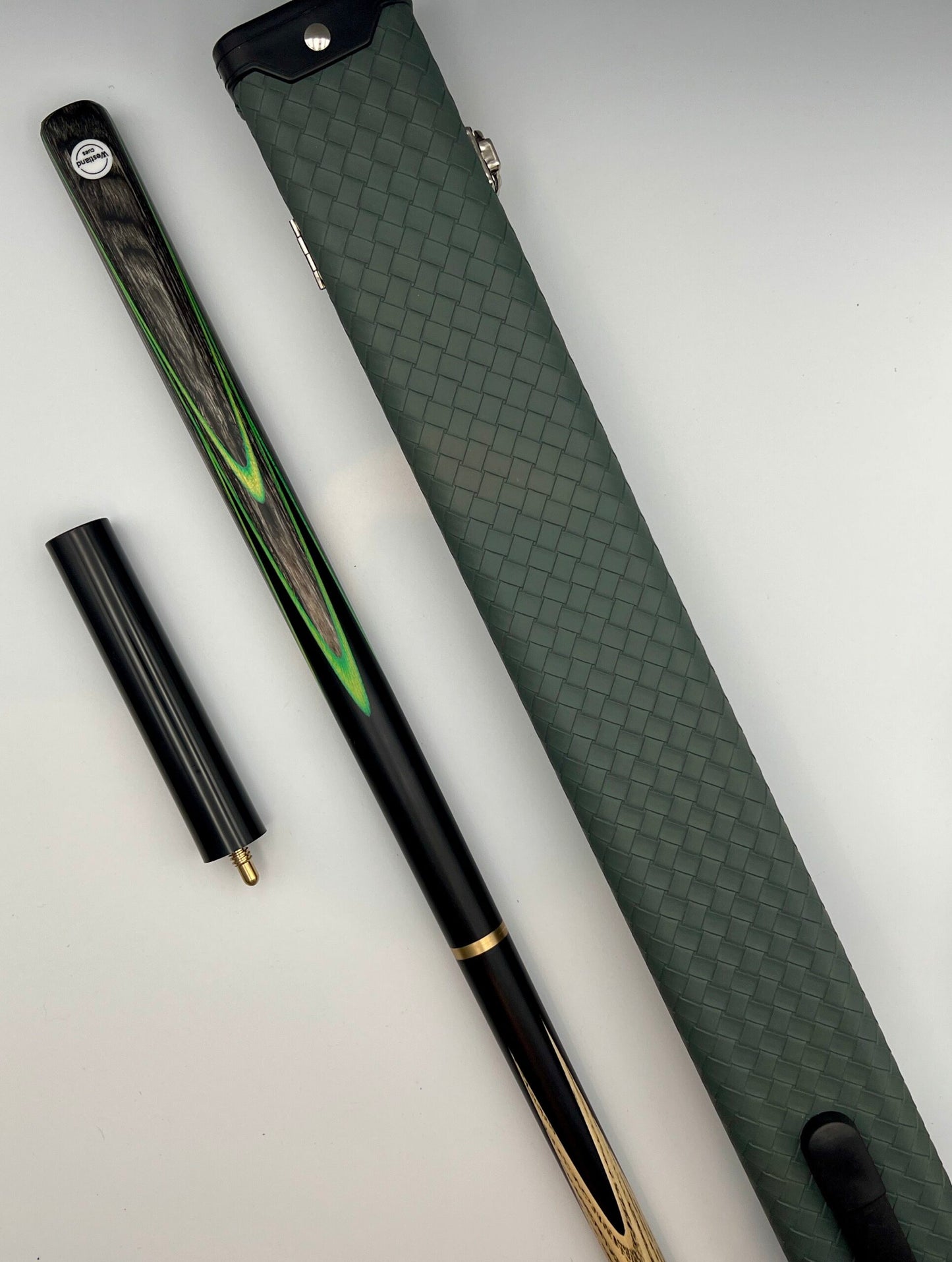 Westland 3/4 Cue & Case Set “Green – Grey Veneer”