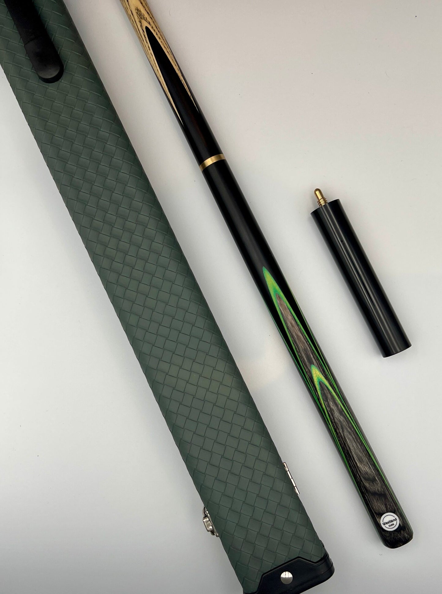 Westland 3/4 Cue & Case Set “Green – Grey Veneer”