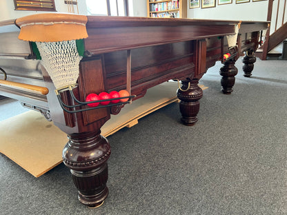 Antique Mahogany Turned Leg Full Size Snooker Table
