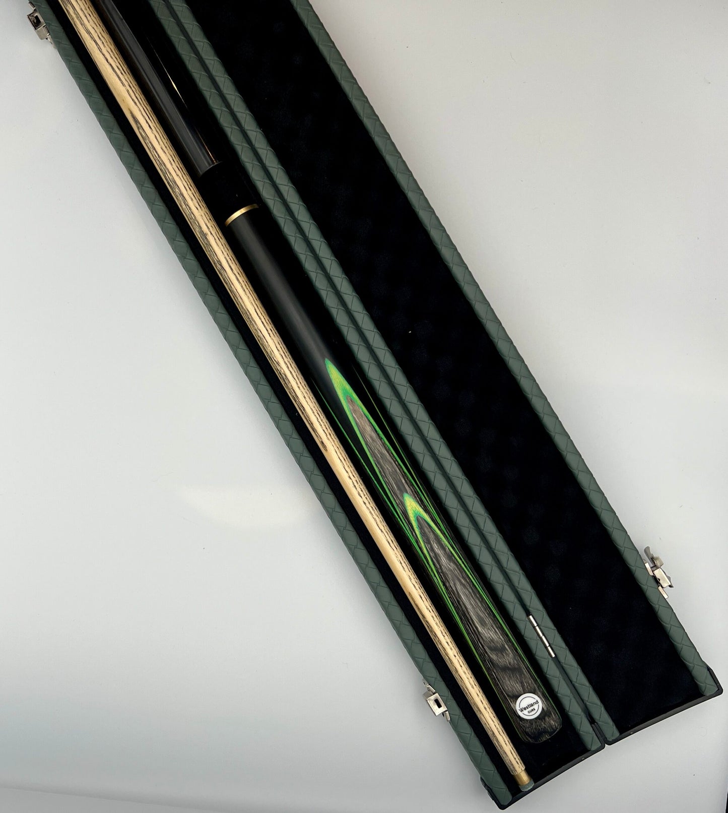 Westland 3/4 Cue & Case Set “Green – Grey Veneer”