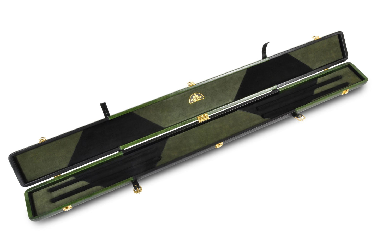 Green & Black - Genuine Leather Case for 3/4 Jointed Cue & Extension